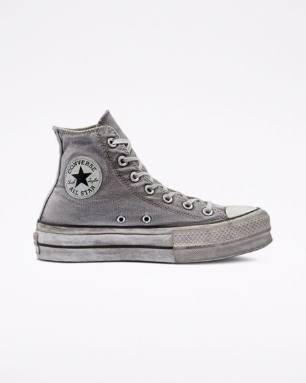 Dámské Boty Na Platformy Converse Chuck Taylor All Star Lift Smoked Platene Vysoké Šedé Bílé | CZ DMCW68